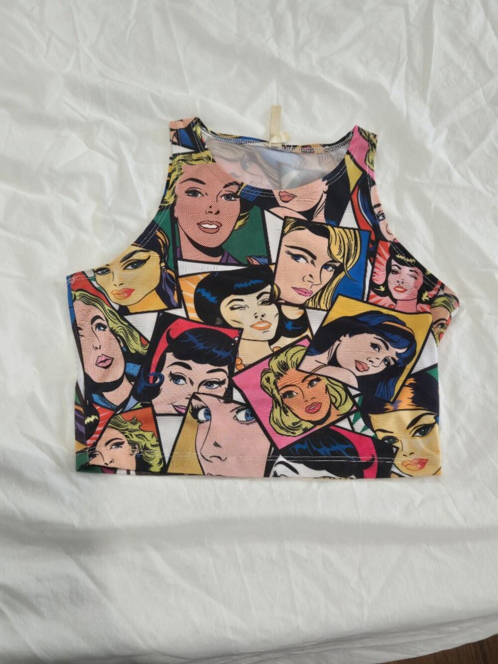 Vintage Y2K 2000s K Too Graphic Pop Art Comics Roy Lichtenstein Crop Top S - Picture 4 of 9